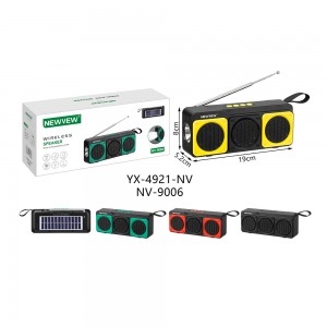 ABS Portable Wireless Speaker With Solar Panel NV-9006