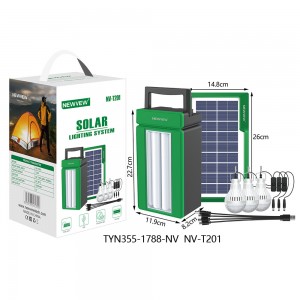 NEWVEW Solar Lighting System with  Lamp Bead 9V/3.5W Polycrystalline Solar Panel Lead-Acid Battery