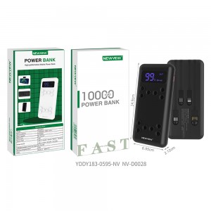 NV-D0028 10000mAh ABS Portable Power Bank Charger External Battery 10000mAh with  Fast Charging
