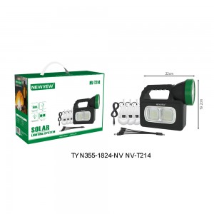 NV-T214 Solar Lighting System with  3W Aluminium Lamp Head 5.5V/2W Solar Panel