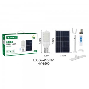 NV-L600 NEWVEW 400W 6500K Solar IP66 Street Lamp with Solar Panel