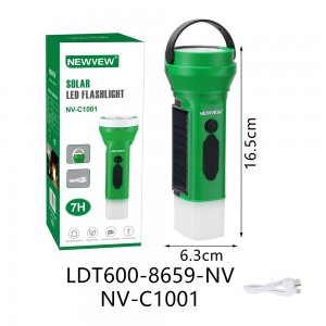 NV-C1001 NEWVEW Solar Lithium Battery Flashlight with TYPE-C