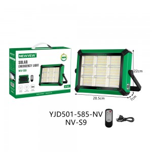 NV-S9 NEWVEW 1000W LED Solar Rechargeable Emergency Work Lamp