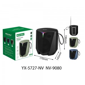 NV-9080 NEWVEW Wireless Bluetooth Portable Speaker with  Solar Panel