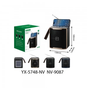 NV-9087 NEWVEW Wireless Portable Speaker with Solar Panel