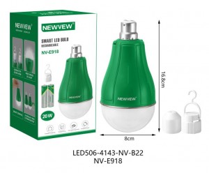 NV-E918卡口 2X1200mah NEWVEW SMART LED BULB RECHARGEABLE