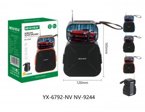 NV-9244 NEWVEW WIRELESS SOLAR SPEAKER