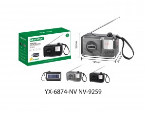 NV-9259 NEWVEW WIRELESS SOLAR SPEAKER