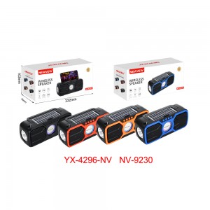 NV-9230  Bluetooth Speaker With Solar Panel Light