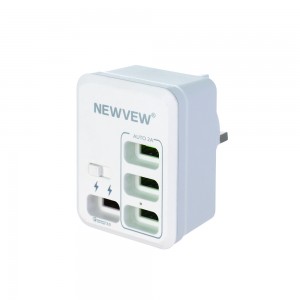 Power Adapter Charger with USB*4 Switch Fast/Normal Charge NV-A0121