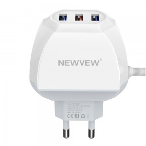 NV-A0032 3*USB  Adapter Charger Built-In V8 Charging Wire