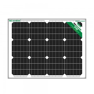 NV-F403 NEWVEW Monocrystalline Silver Aluminum Frame Solar Panel with 0.9m Line+ Battery Clips