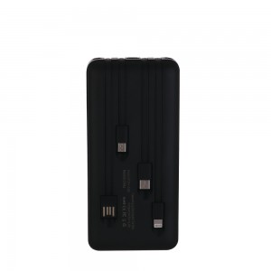 ABS Portable Power Bank 20000mAh with 4*Built-In Charging Wire NV-D0003